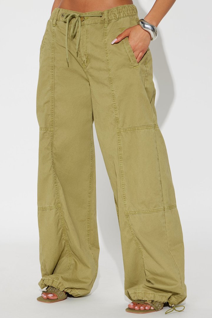 Olivia Wide Leg Jogger - Olive