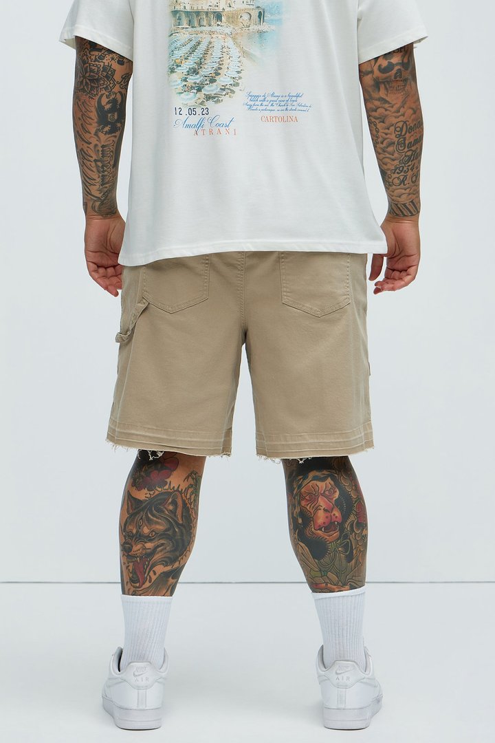 Marcus Cargo Relaxed Shorts - Tan