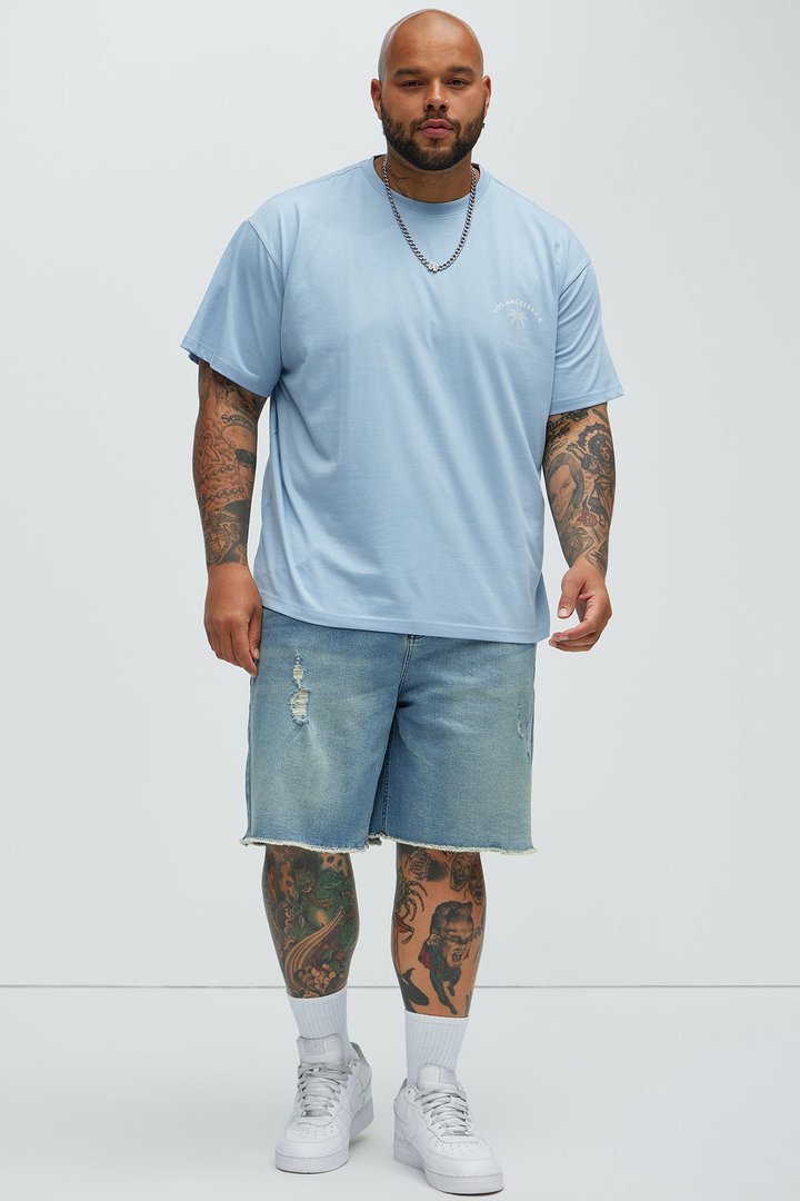 Lounge Relaxed Denim Shorts - Medium Blue Wash