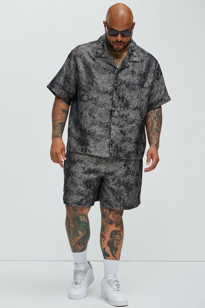 Harrison Jacquard Shorts - Charcoal