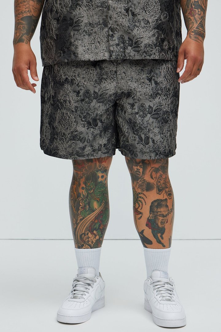 Harrison Jacquard Shorts - Charcoal