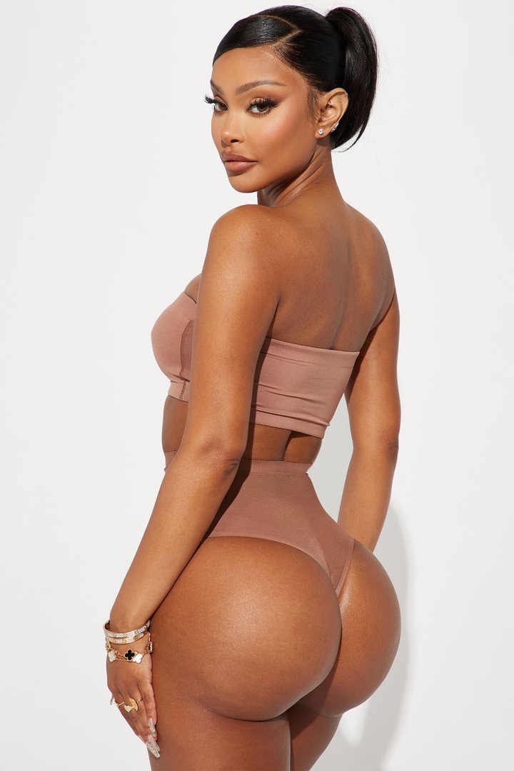 Exact Fit Power Mesh Shapewear Thong - Chocolate