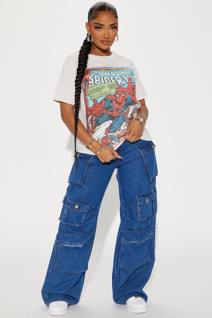 Amazing Spiderman Comic Washed Tee - White/combo
