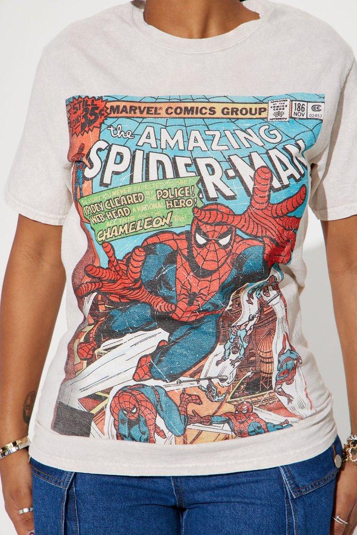 Amazing Spiderman Comic Washed Tee - White/combo