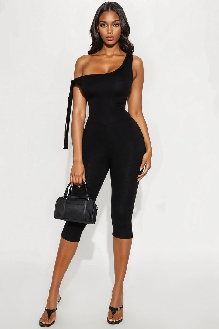 Sweet Like Candy Capri Jumpsuit - Black