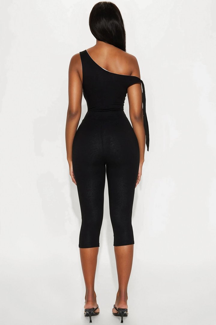 Sweet Like Candy Capri Jumpsuit - Black