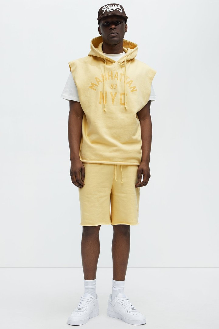 Manhattan Sleeveless Hoodie - Yellow