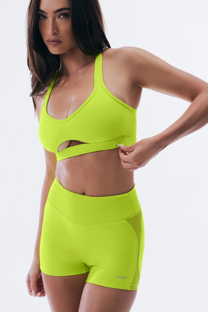 AirSculpt™ Cut Out Front X Back Sports Bra - Chartreuse
