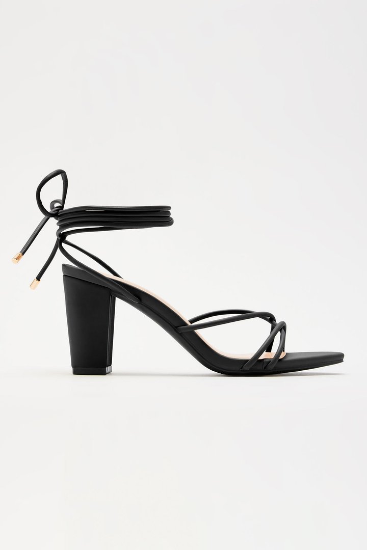 Carina Wrap Up Heels - Black