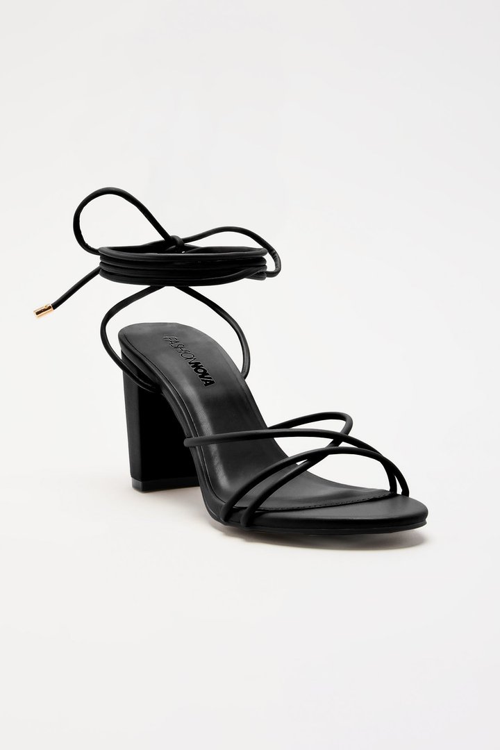 Carina Wrap Up Heels - Black