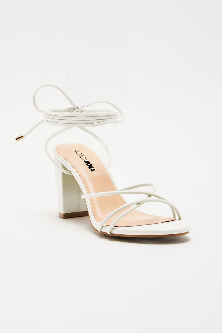 Carina Wrap Up Heels - White