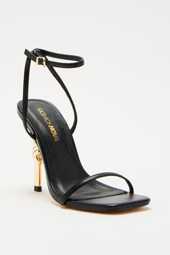 Ready Or Knot Heeled Sandals - Black