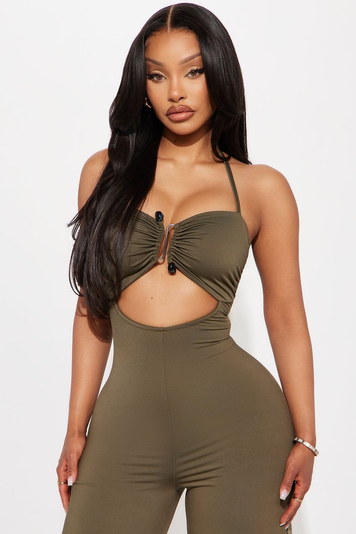 Aelin Cut Out Jumpsuit - Olive