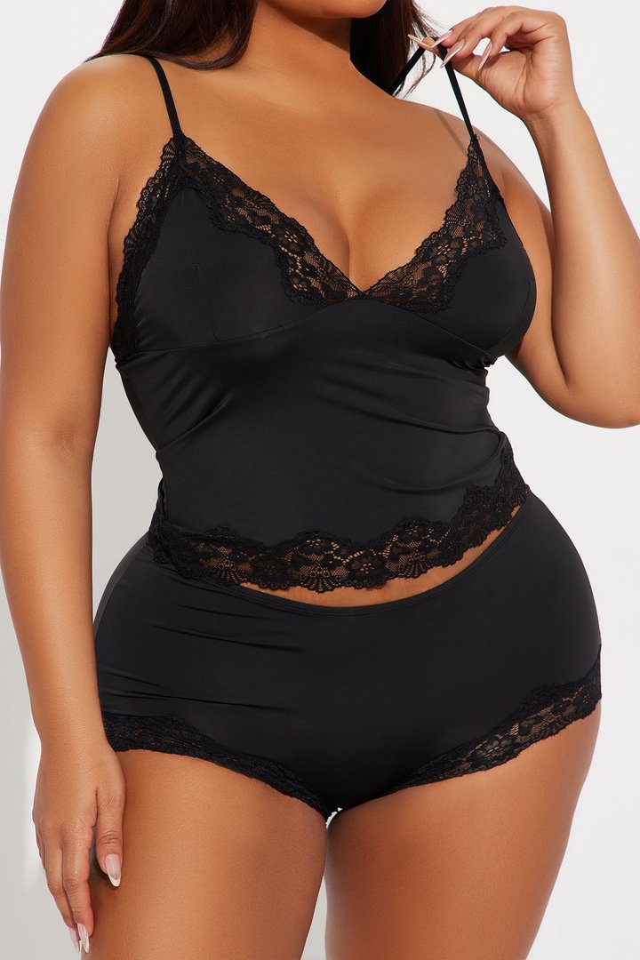 Sweet Dreams Tonight Cami Short Set - Black
