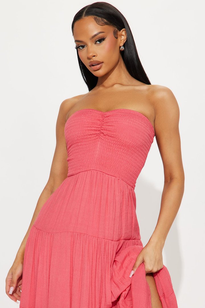 Almafi Coast Maxi Dress - Coral