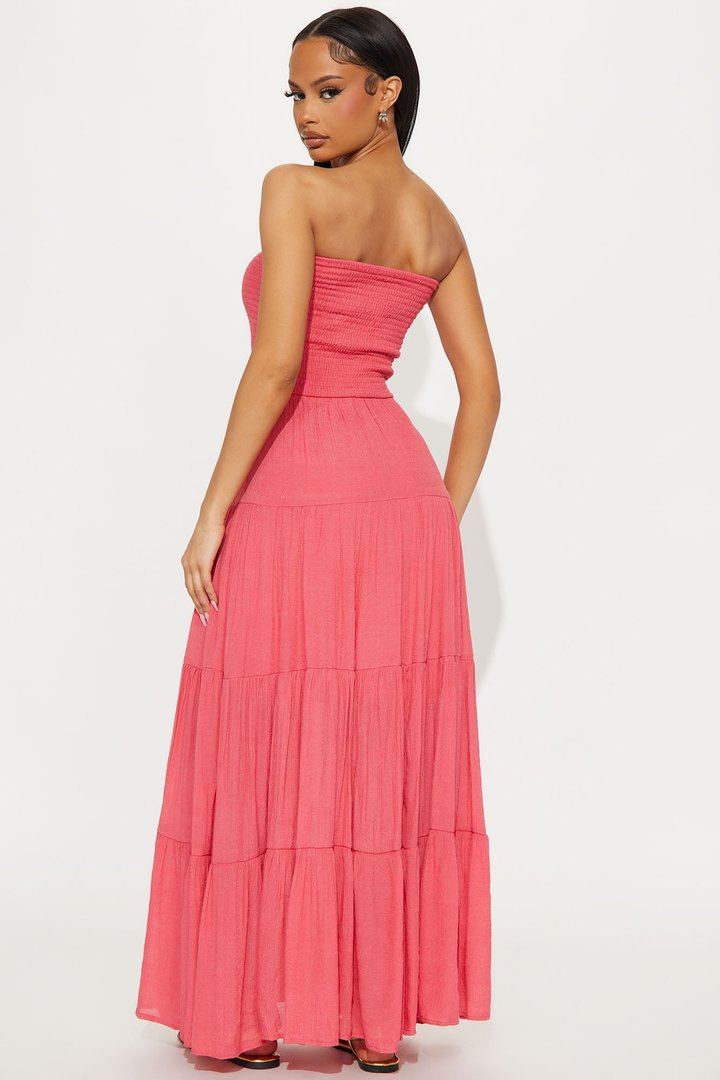 Almafi Coast Maxi Dress - Coral