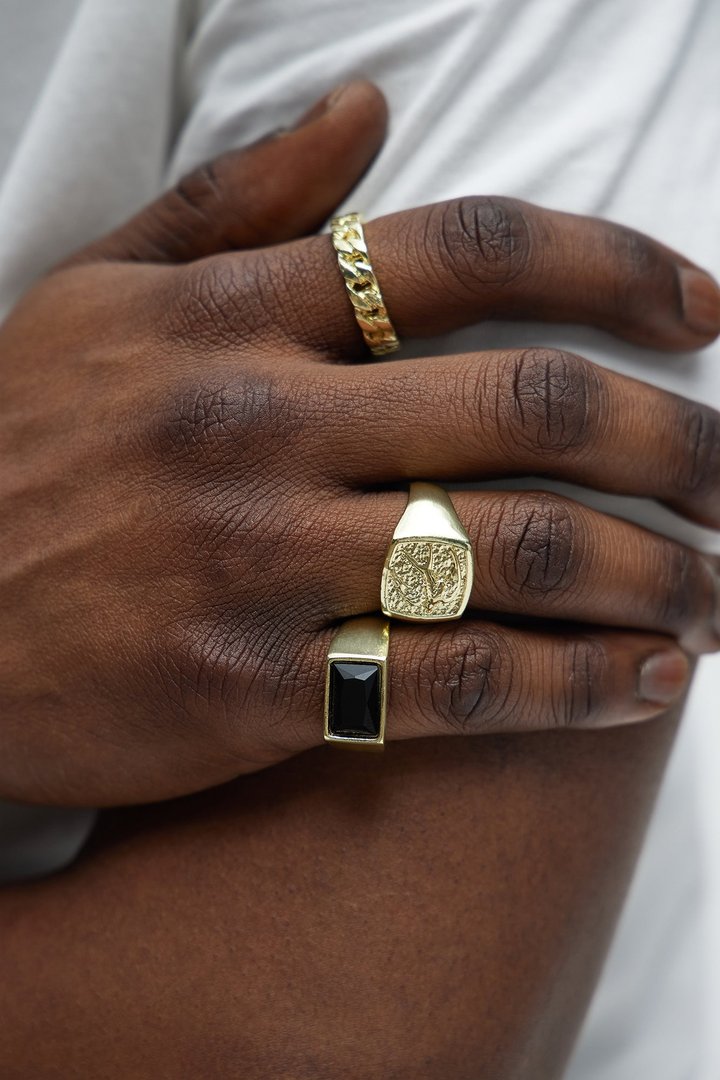 Sparrow Signet Ring Set - Gold