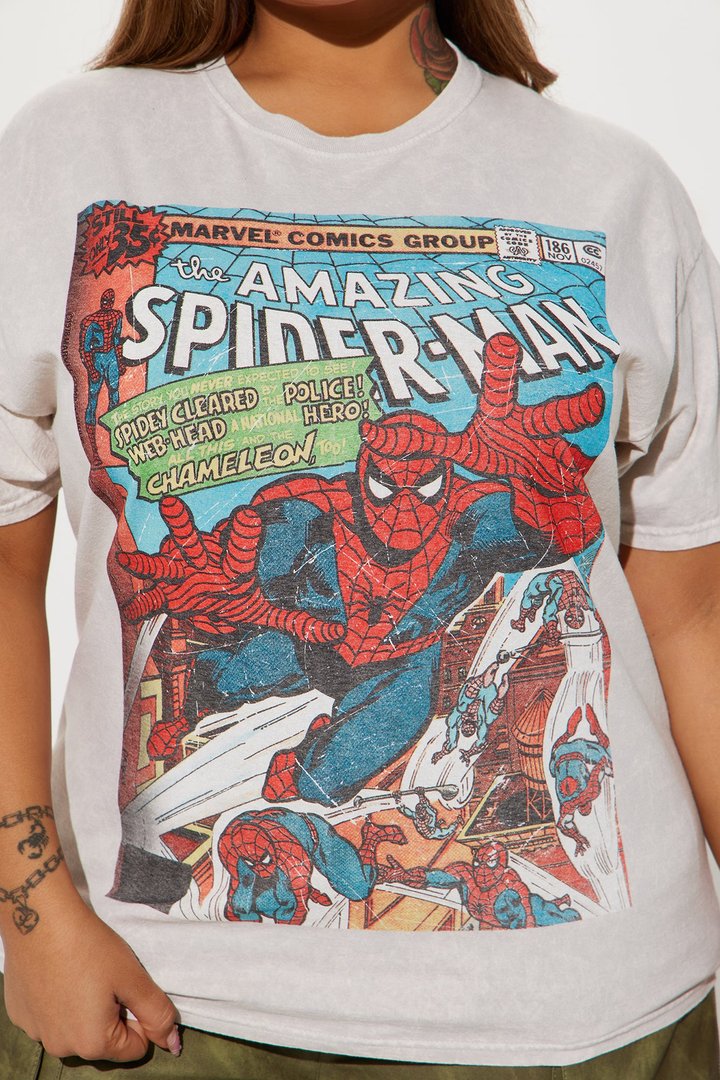 Amazing Spiderman Comic Washed Tee - White/combo