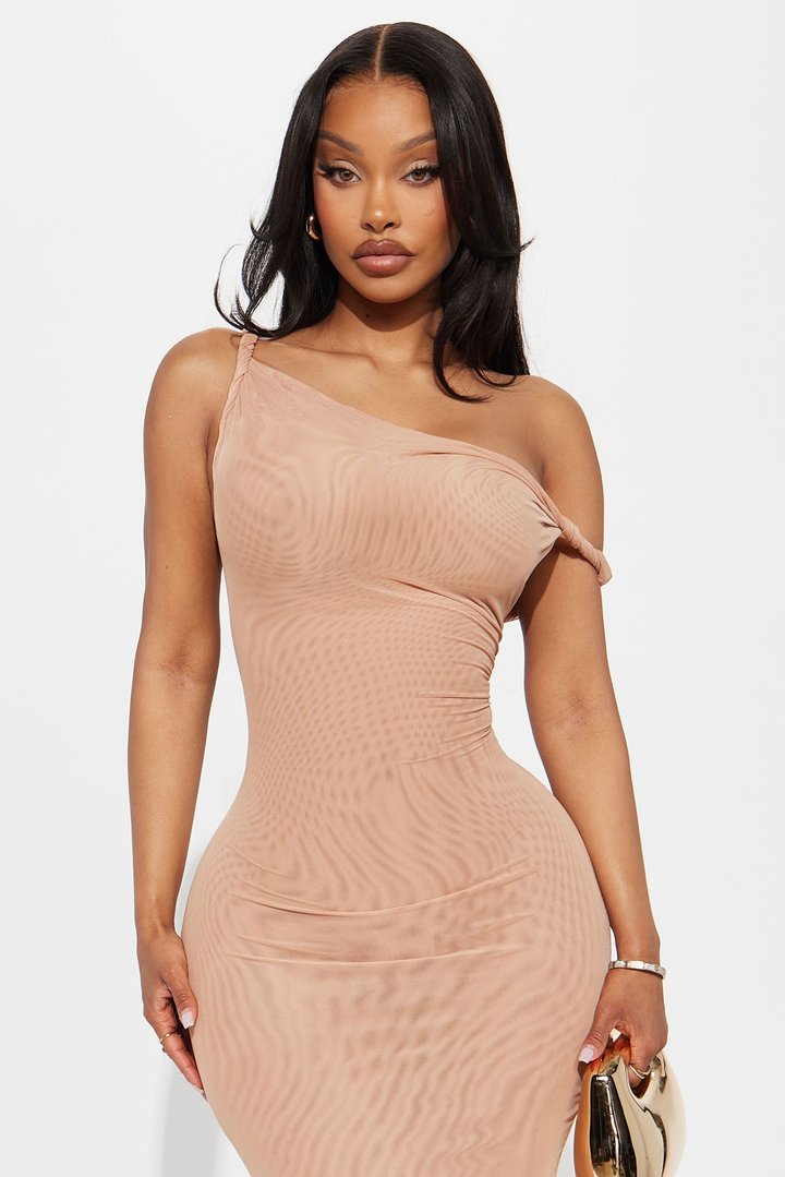 Barely There Sheer Maxi Dress - Nude