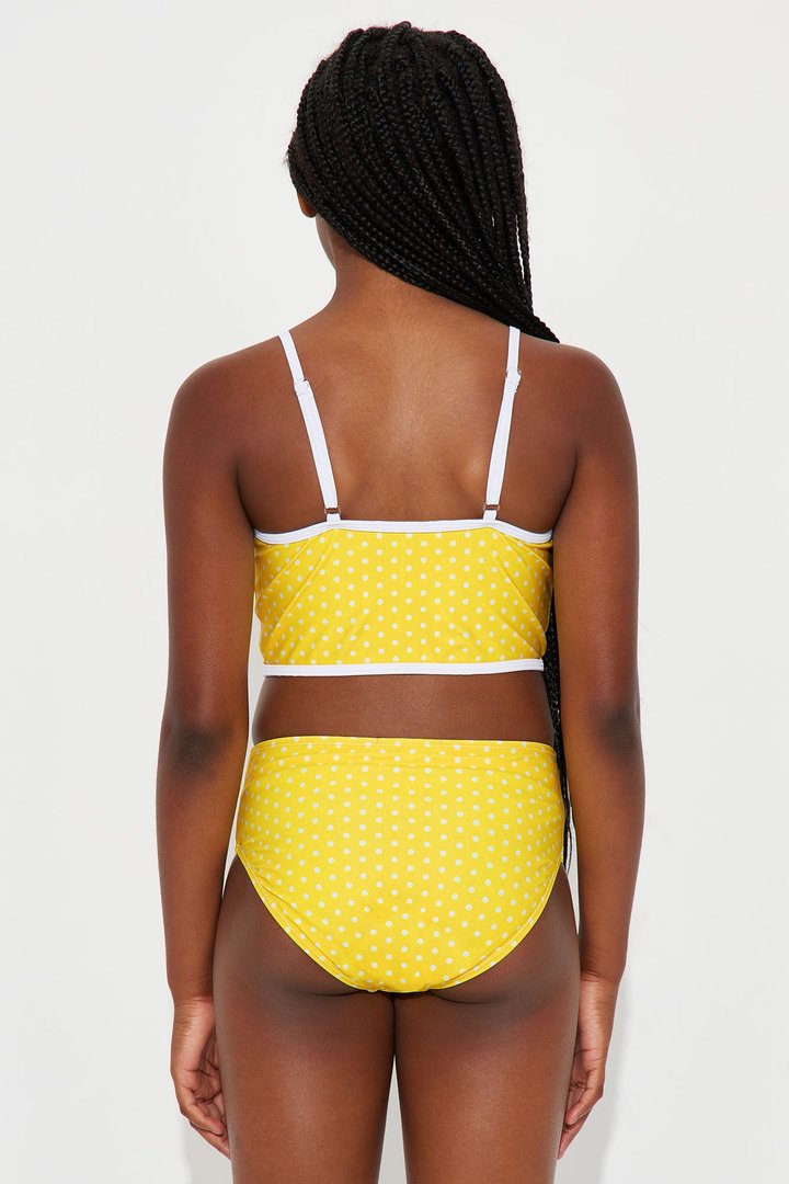 Mini Honolulu Halter Tankini 2 Piece Bikini - Yellow