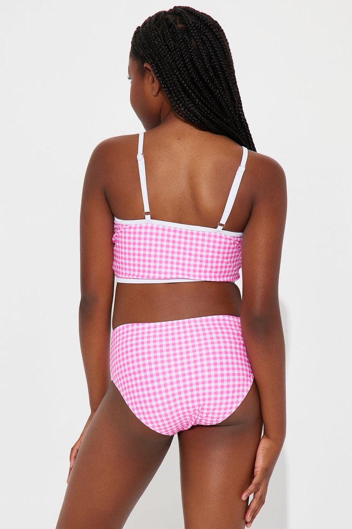 Mini Honolulu Halter Tankini 2 Piece Bikini - Pink/combo