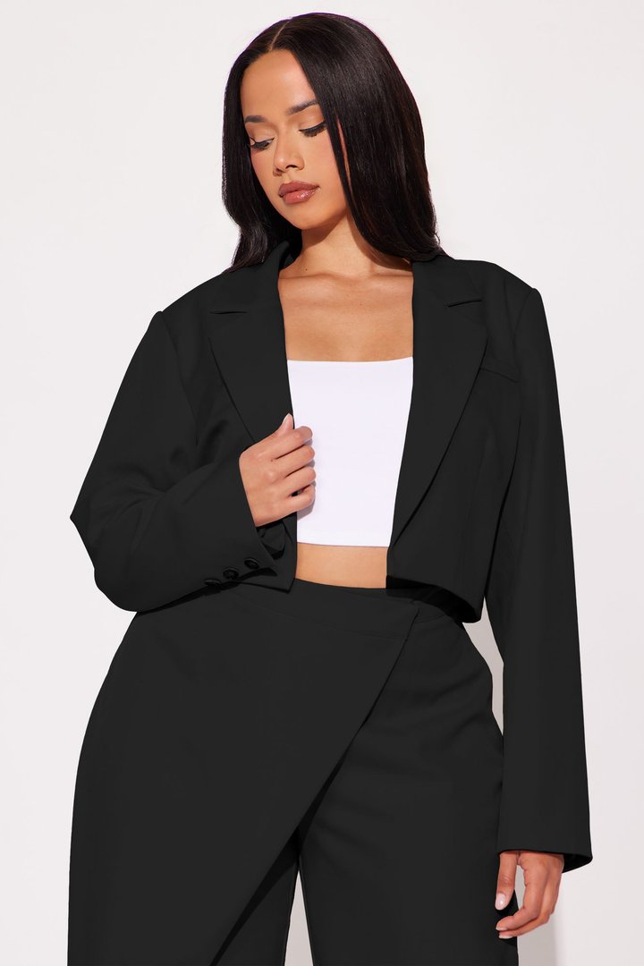 Booked And Busy Blazer Pant Set - Black