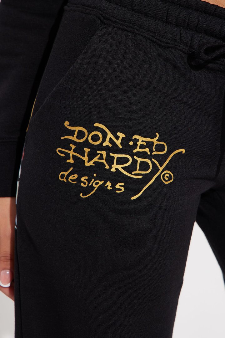 Ed Hardy Swallow Bird Sweatpant - Black