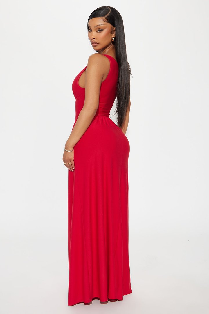 Ainsley Corset Maxi Dress - Red