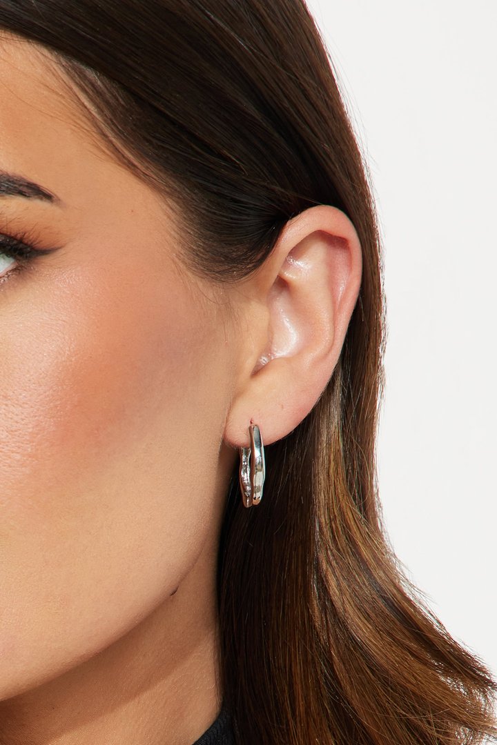 Miss Girl Hoop Earrings - Silver