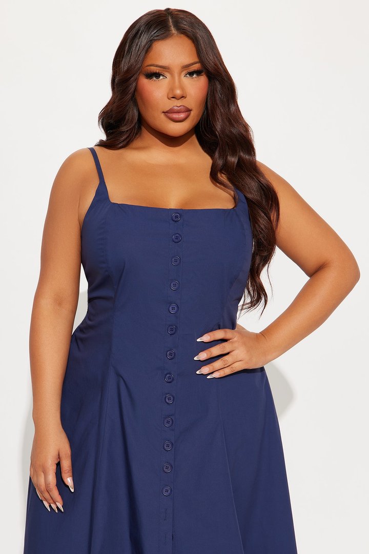 Sharron Poplin Maxi Dress - Navy