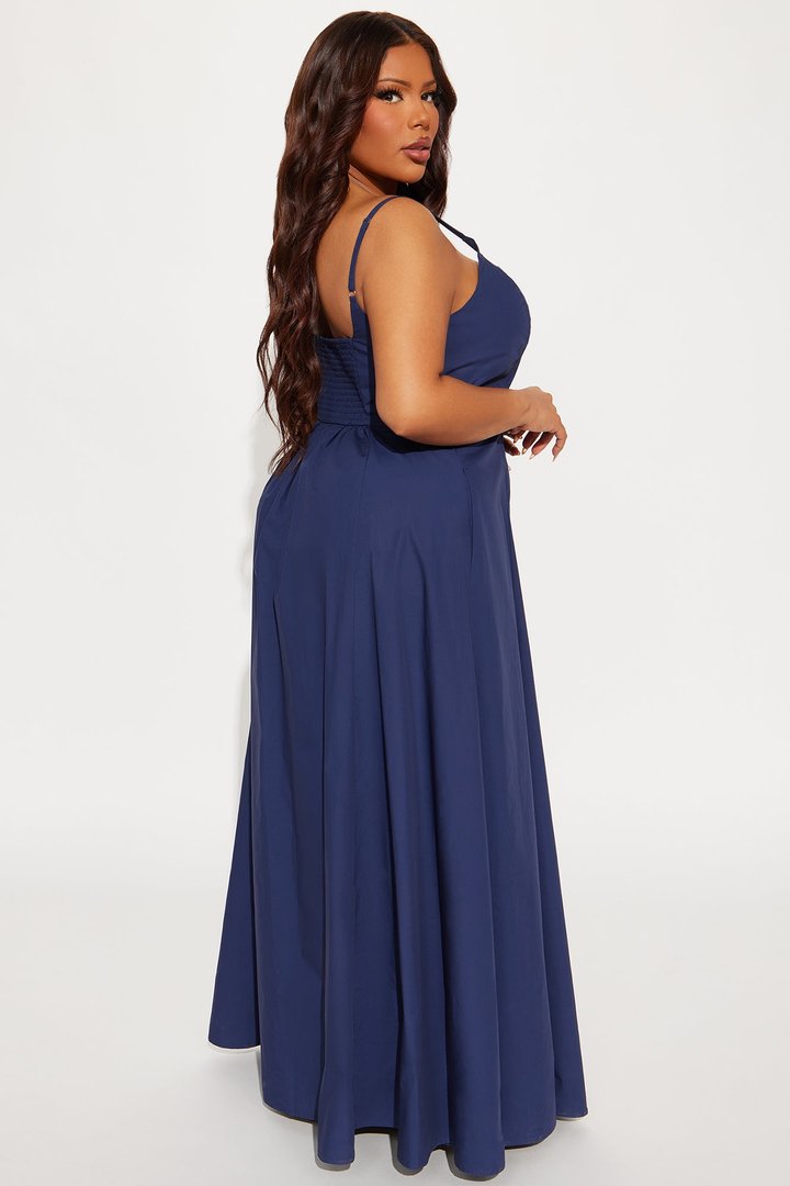 Sharron Poplin Maxi Dress - Navy