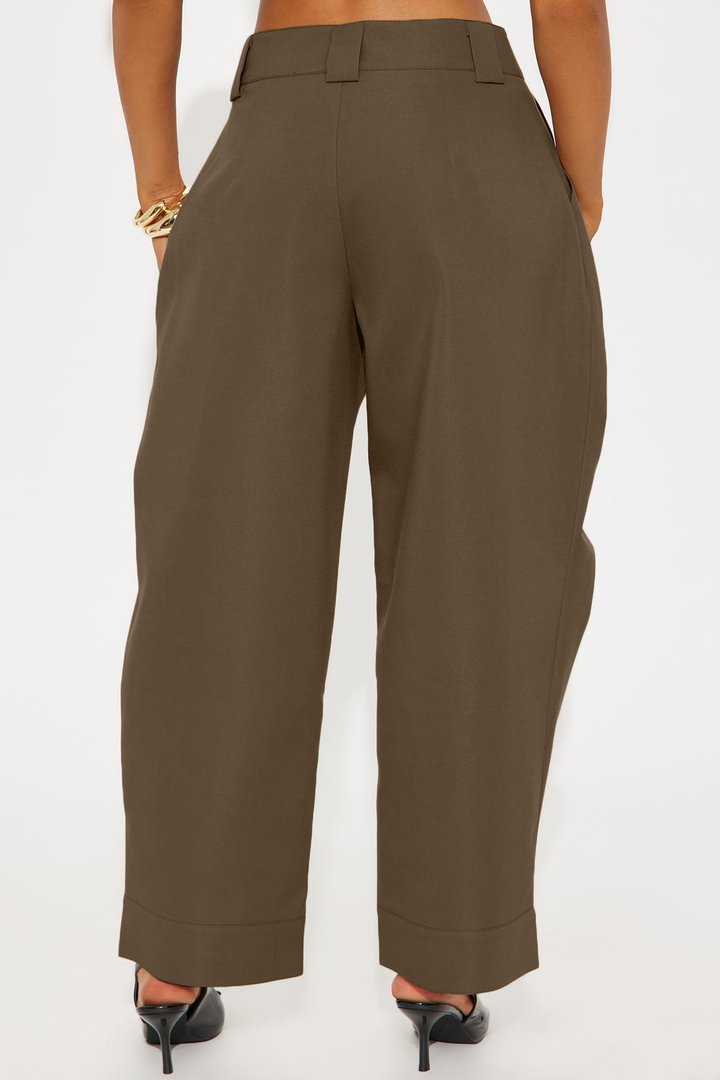 Kayla Barrel Leg Pant - Khaki