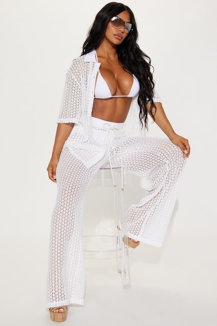 Abby Swim Cover Up Pants - White