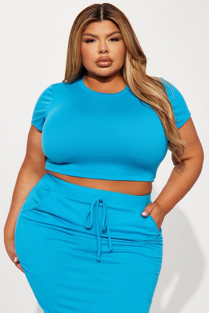 Casual Lover Skirt Set - Turquoise