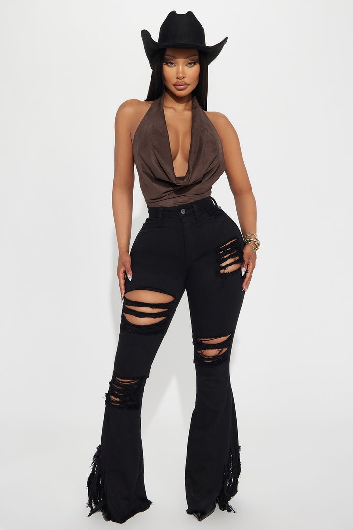 Cowgirl Era Suede Bodysuit - Chocolate
