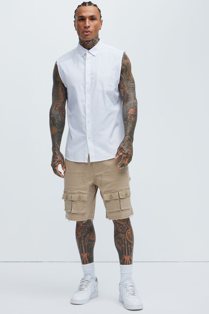 Marcus Cargo Relaxed Shorts - Tan