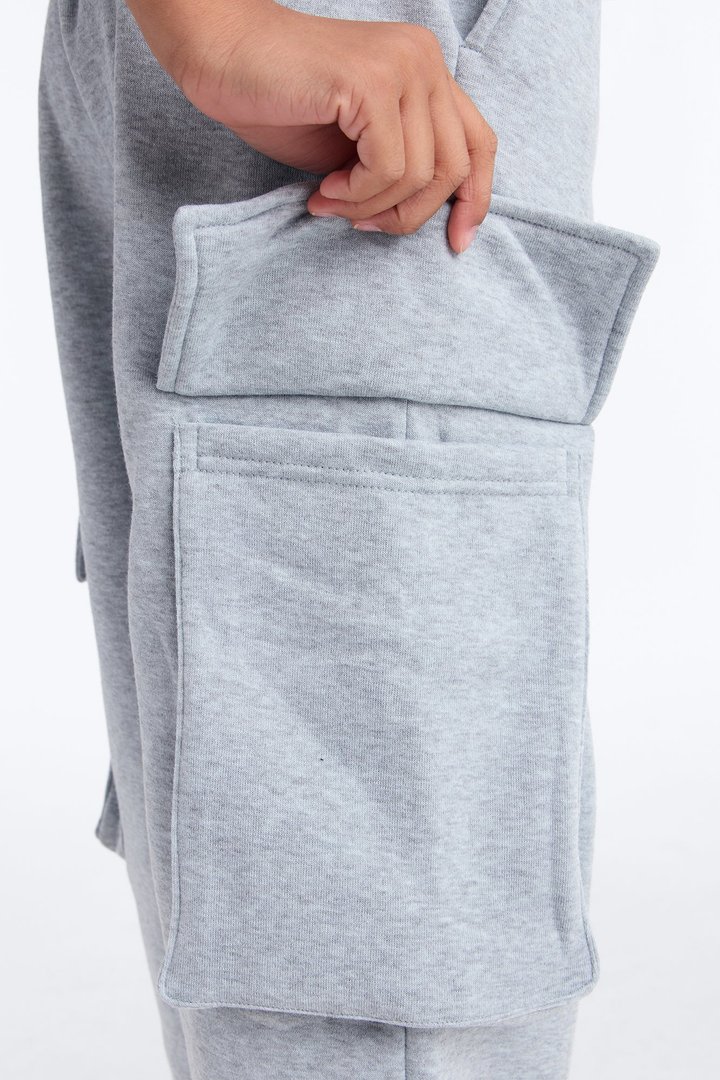Mini Luna Cargo Jogger - Heather Grey