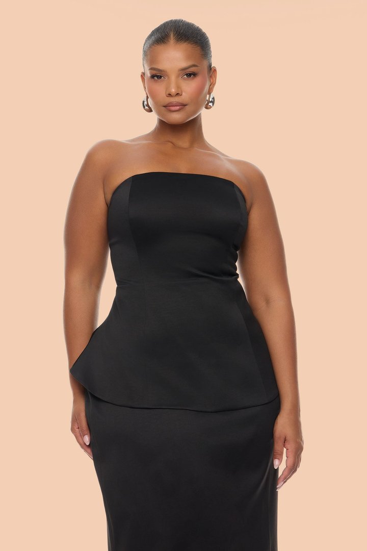 Kenny Satin Gown - Black