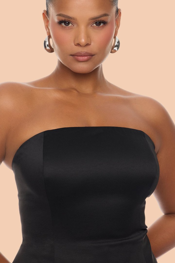 Kenny Satin Gown - Black