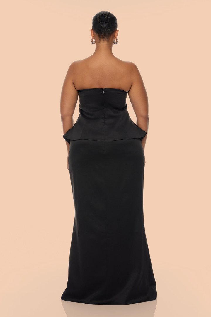 Kenny Satin Gown - Black