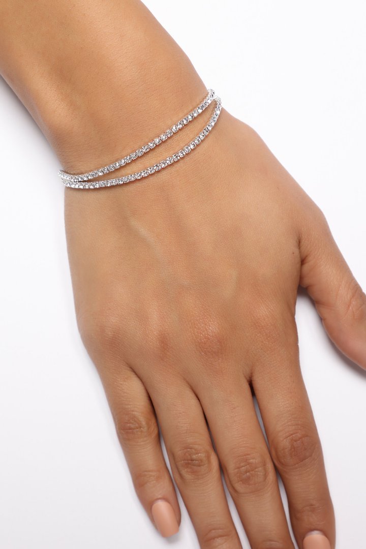 Dianna Rhinestone Bracelet - Silver