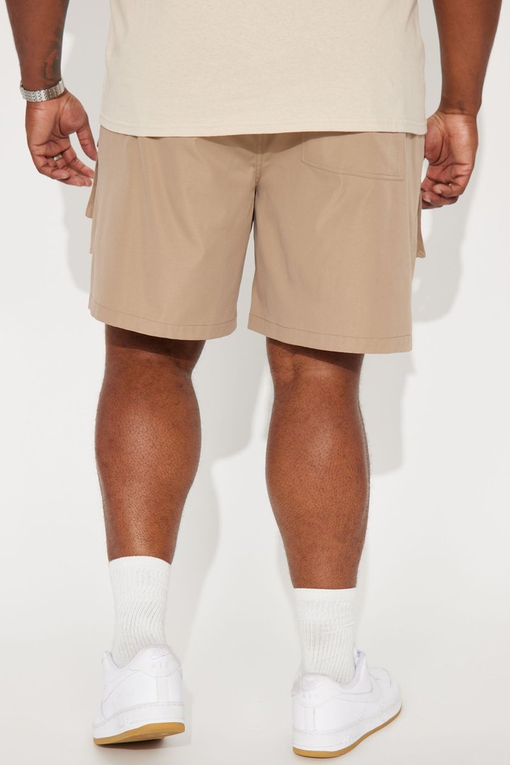 All Cap Utility Nylon Cargo Shorts - Taupe
