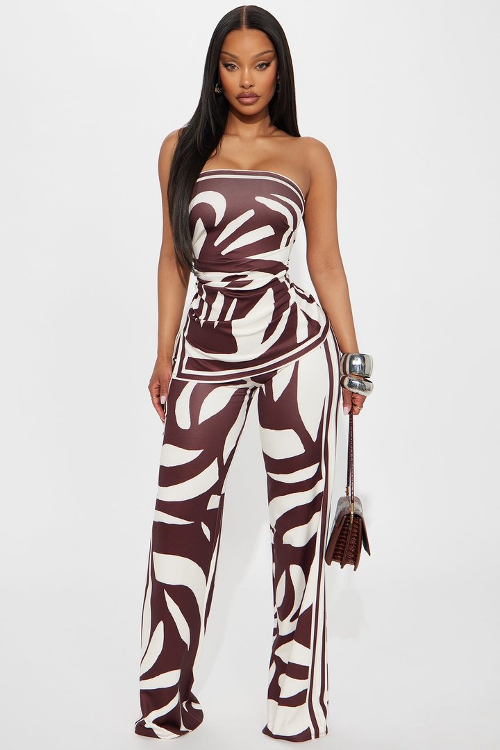 Mei Lani Pant Set - Brown/combo