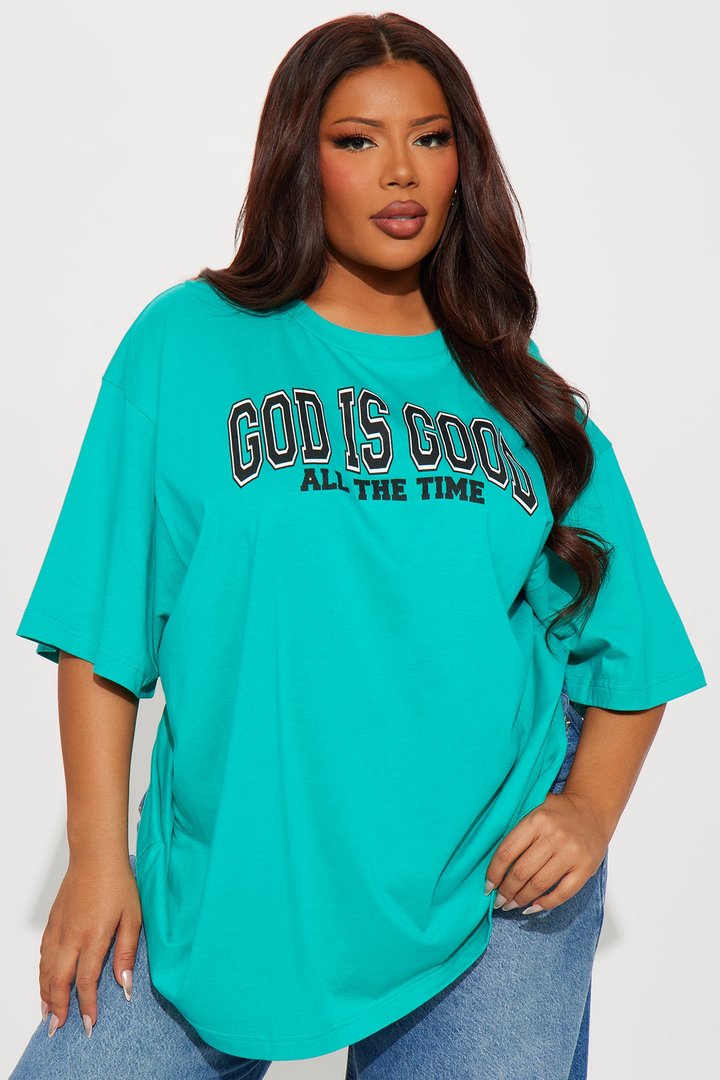God Is Good All The Time Tee - Aqua