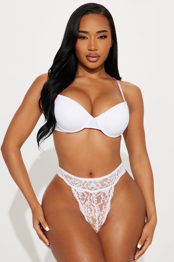 Nova Lace Thong Panty - White