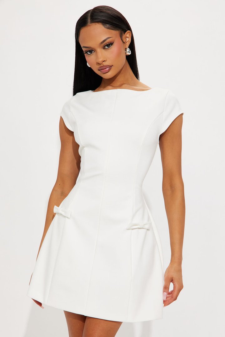 Dressed in Confidence Short Sleeve Mini Dress - White