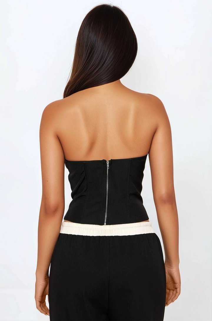 Formal Icon Corset Top - Black/White