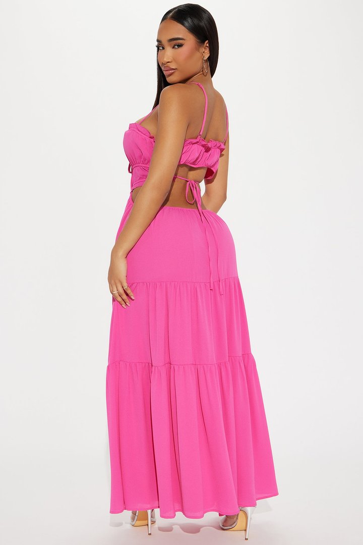 Richie Crepe Maxi Dress - Hot Pink