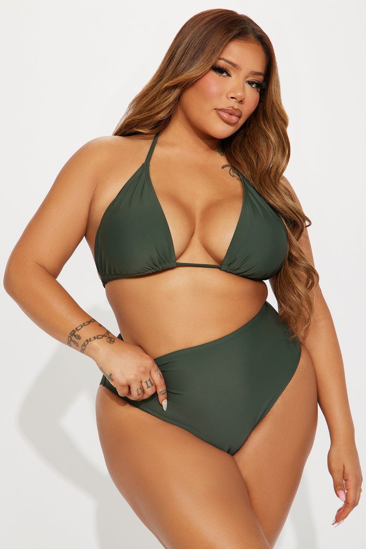 Maui Mix And Match High Rise Bikini Bottom - Olive