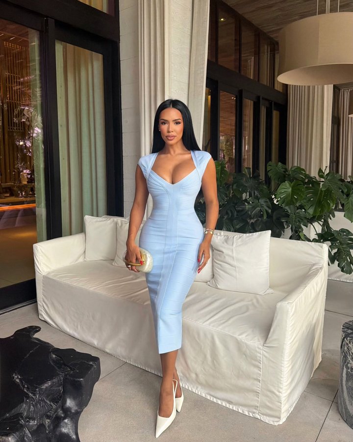 Kenna Bandage Midi Dress - Light Blue